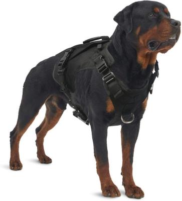 China Popular Custom Large Dog Nylon Adjustable Vest Training Tactical Pet Harness Backpack for sale