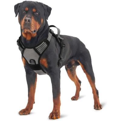 China Custom Personalized Luxury Reflective No Pull Dog Harness Reflective Breathable Safety Pet Harness With Front Clip for sale