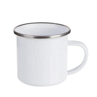 China Stocked Sublimation White Ceramic Custom Blank Enamel Mug Custom Logo for sale