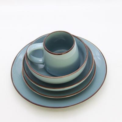 China Nordic Fancy Stocked Restaurant Household Glazed Wholesale Cheap Custom Ceramic Dinner Set Dishes Bowls Dinnerset for sale