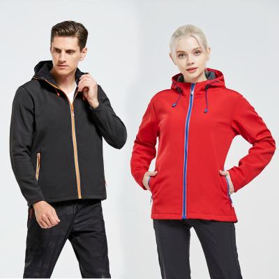 China Amazon Wish Breathable Ebay Men's and Women's Hot Selling Outdoor Soft Shell Jacket with Reflective Zipper Coveralls Custom Uniforms for sale