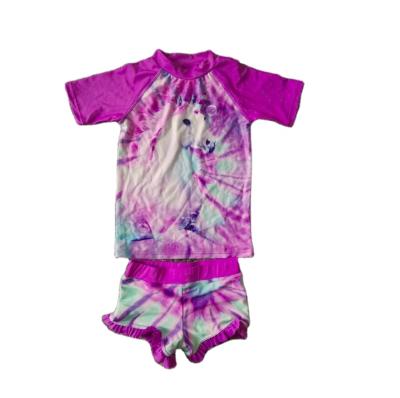 China Little Girl Unicorn Print Swimsuit Breathable Bikini Kid's Swimwear Short Set Swimsuit Dive Suit Set for sale