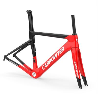 China Road Bikes Rim Brake Road Carbon Fiber Frameset Speed ​​Bike Frame CARROWTER CJH03 BB68 T1000 Racing Bicycle Custom Logo DPD UPS Free Ship for sale