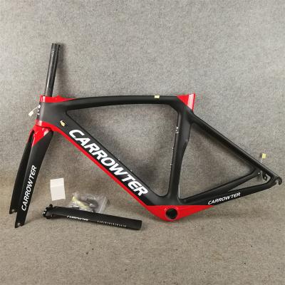 China Road Bikes T1000 UD CARROWTER Matte-Glossy Red Black Carbon Road Bike Frames Bicycle Frameset With 50 53 55 57cm for sale