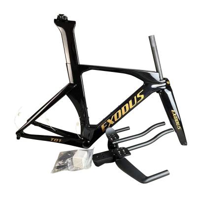 China Road Bikes T1000 UD TT Disc Carbon Frames Triathlon Bike Frame S M L Bicycle Frameset With Handlebar Stem Ship By DPD UPS For EU for sale