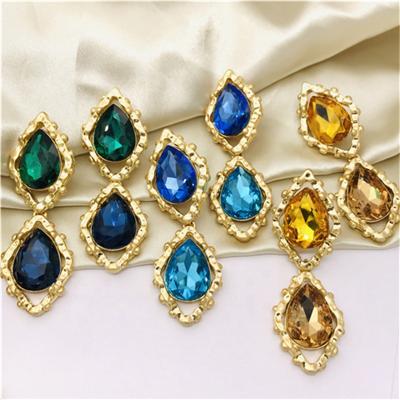 China FASHIONABLE style Euramerican long niche design exaggerated luxury crystal temperament diamond ear clip for sale