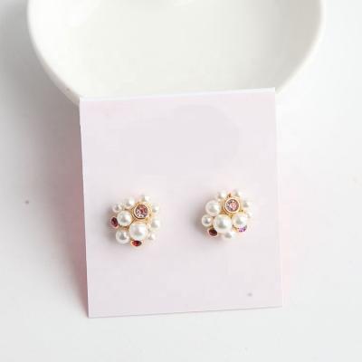 China European and American style beautiful small lovely simple FASHIONABLE pearl flower delicate earrings for sale