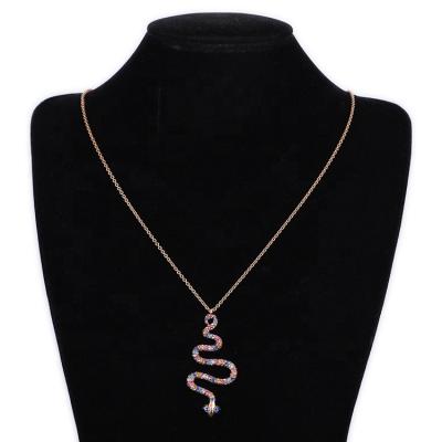 China FASHIONABLE popular ornaments wholesale contracted full diamond exaggerated necklace earrings serpentine set for sale