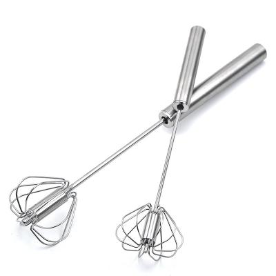 China Stainless Steel Semi-automatic Egg Beater Mixer Workable Function For Kitchen Rotary Egg Hand Beater for sale