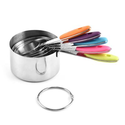 China Sustainable Popular Sale Kitchen Tool 5-piece Set Different Color Types Measuring Spoon Stainless Steel for sale