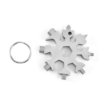 China Hold Down Multifunctional Christmas Snowflake Key Snowflake Gift Universal Stainless Steel Handy Tool for sale