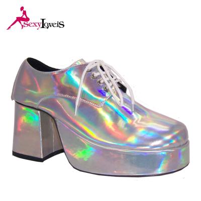 China Ballet Flat Shoes Extreme Dance Shoes Jazz Style Platform Spirit Festival Design Shoes Mens Flash Heel Laser Stage Performance Shoes For Men for sale