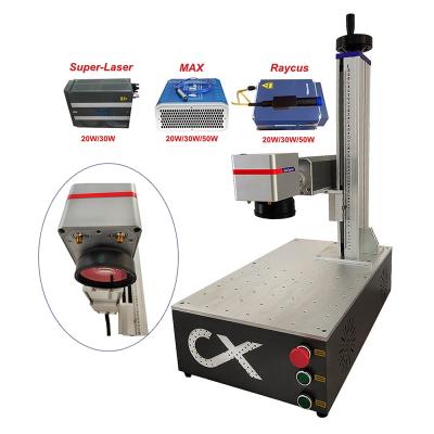 China Air Cooled Desktop Mini Fiber Marking Machine 50W 30W 20W All in One Fiber Optic Laser Engraver for Metal Carving Mobile Marking Raycus for sale