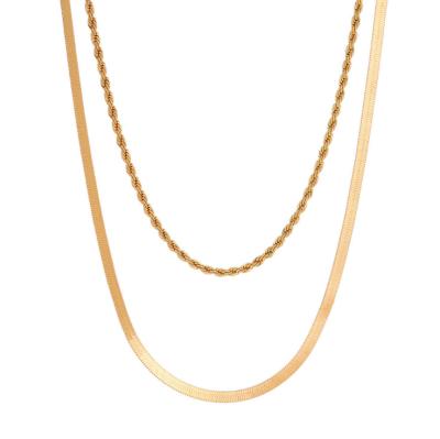 China Romantic Ot Clasp Double Layer Chain With Clavicle And Flat Gold Wire Chain With Retro Pearl Necklace for sale