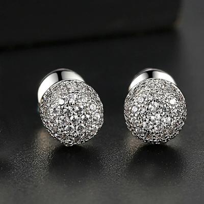 China Fast Delivery Micro Inlaid Zircon Earrings Hiphop Hip Hop Men's Stud Earrings Wholesale Bling for sale