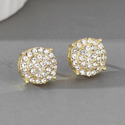 China Hiphop fast delivery double-layer round stud earrings fashion men and women the same style studs alloy punk stud earrings for sale