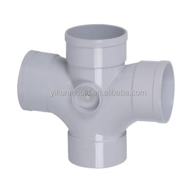 China Steel Plastic Injection Mold Trading Company For PVC Pipe Fittings Cross Molds for sale