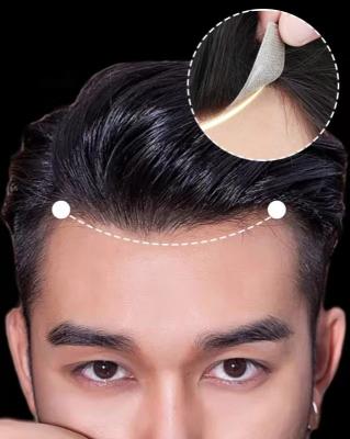 China PU 100% Thin Skin Wholesale Hair Straight Front Hairline For Men Toupee Hair Patch Pieces for sale