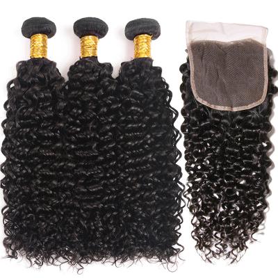 China Natural Color Unprocessed Remy Virgin Human Hair Bundles Kinky Curly Soft Straight Hair Weaves Weaves With Frontal Closure for sale