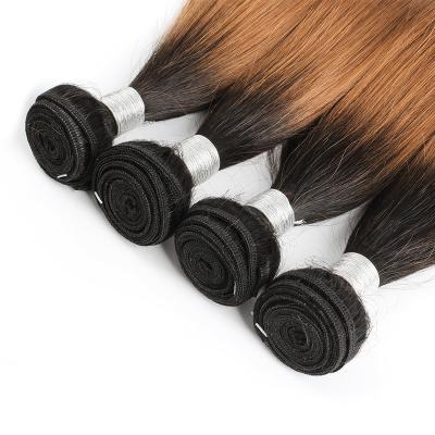 China Water Wave Drop Shipping Hair Bundles 100% With Closure 4/27 Ombre Color Straight Virgin Brazilian Hair Extension Raw for sale