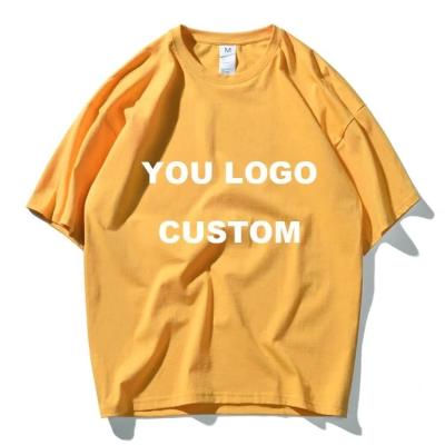 China Custom Heavy Plain Oversized T-shirt Anti-wrinkle Printing Slim Blank Embroidery T-shirt For Women And Men All White for sale