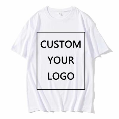 China Custom Anti-Wrinkle Unisex 100% T-shirt Premium Cotton High Quality T-shirt Customize Printing Logo Men's O-Neck White T-Shirt for sale