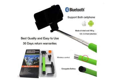 China Green Mobile Phone Selfie Pod , Handhleld Selfie Stick Monopod 20-120CM Extended length for sale