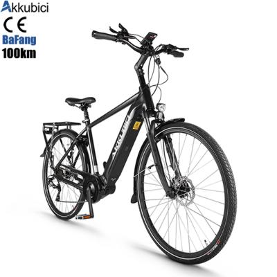 China 250 watt city ebike 700c 28inch elektrische fiets aluminum alloy Akkubici CERT bafang bafang torque mid motor electric bicycle for sale