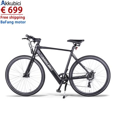 China Aluminum alloy Akkubici Bafang rear hub motor 36v 250w ebike 700c Eu warehouse road free shipping electric bike for sale