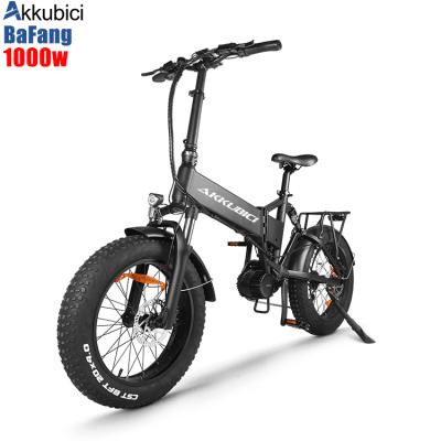 China Aluminum alloy Akkubici china full suspension adult 48v e bike electric bike folding fat tire lithium battery electric bicycle 1000w for sale for sale