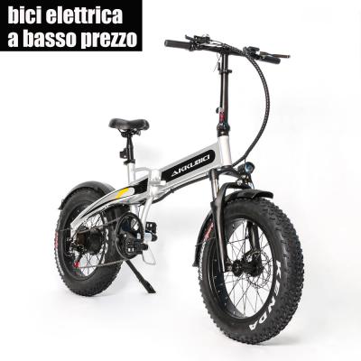 China Akkubici 250w alloy aluminum brushless rear e motor bikes fat electric bike 20*4.0 tire foldable ebikes for sale