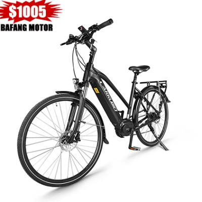 China Aluminum Alloy Akkubici Current CE CERT Urban 28inch Long Range Bikes City Bike 250w Mid Motor e Bike Electric Bike for sale