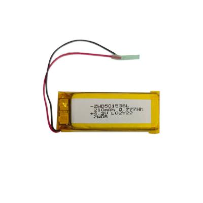 China factory price 501536L customized rechargeable lithium polymer battery cells 3.7v 210mAh storage battery for sale