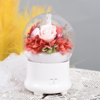 China Fashional 2021 Hot Selling Decorative Flowers Preserved Rose Room Humidifier For Valentine's Day Wedding Gift for sale