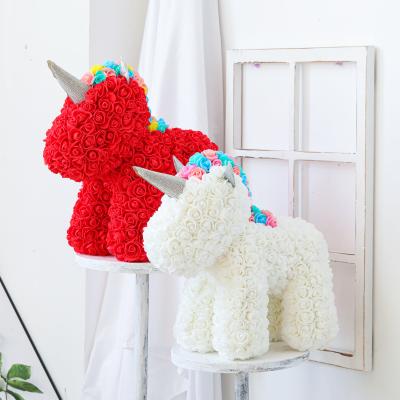 China Hot Selling Fashional Artificial Flowers Roses Foam Unicorn Christmas Gift For Valentine Wedding Decoration for sale