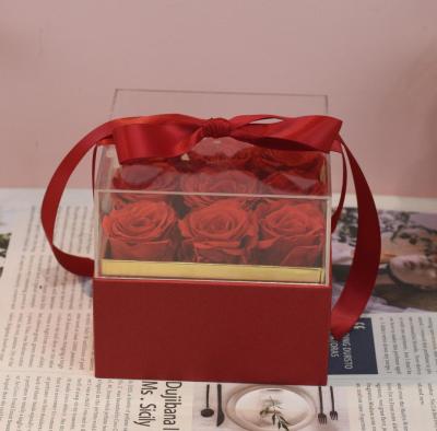 China Factory Direct Wholesale Fashional Hot Sale Valentine Christmas Preserved Rose Giftbox for sale