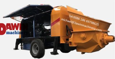 China Powerful 30 m3/hr ~80 m3/hr trailer hydraulic concrete pump with diesel or electric power for sale