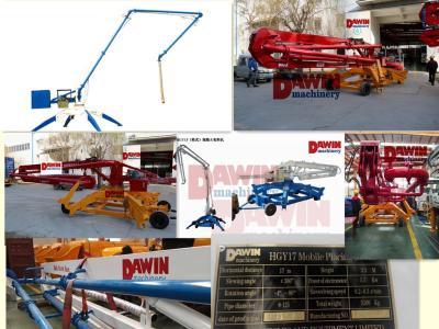 China 15m trailer mobile spider concrete placing boom with flowing proportional valve for sale