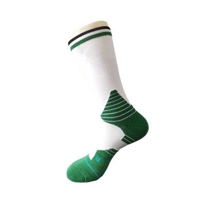 China Custom Image Logo Mens Antibacterial Cotton Sport Basketball Socks With Design for sale