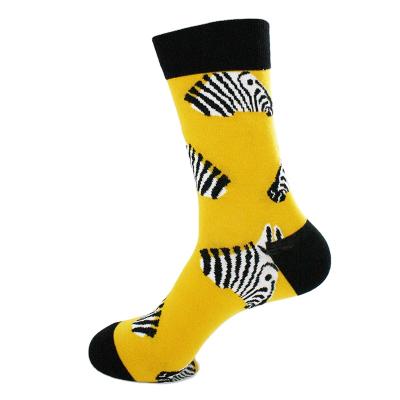 China Custom Mens Happy Socks Eco - Friendly Breathable With Zebra for sale