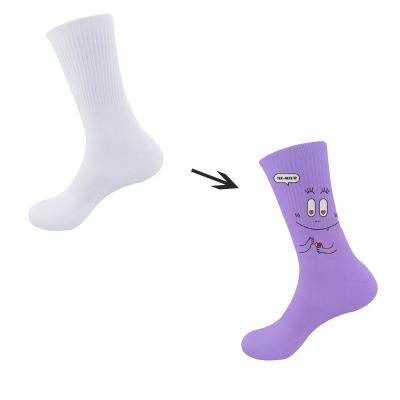 China Crew QUICK DRY custom polyester white blank sublimation socks printing machine for sale