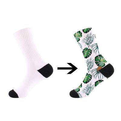 China QUICK DRY No Min Order Funny Custom Logo Sublimation Socks Blank for sale