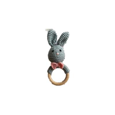 China Soft Made of China Excellent Quality Hand Knitted Baby Rattle Rattle Rabbit for sale