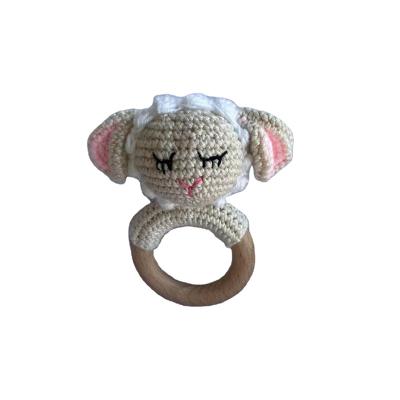 China Low price and sweet quality guaranteed wooden pure cotton handwoven alpaca baby handmade rattle for sale