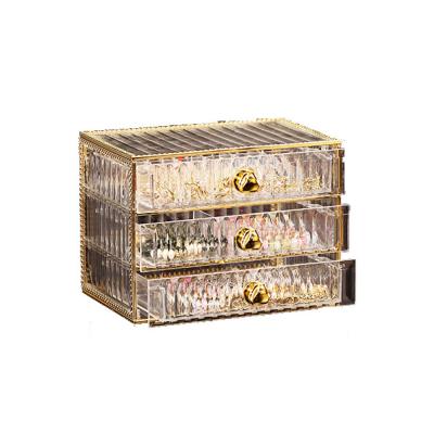 China Viable Hot Selling Multifunctional Makeup Gift Large Transparent Storage Box With Lid Cosmetic Organizer for sale