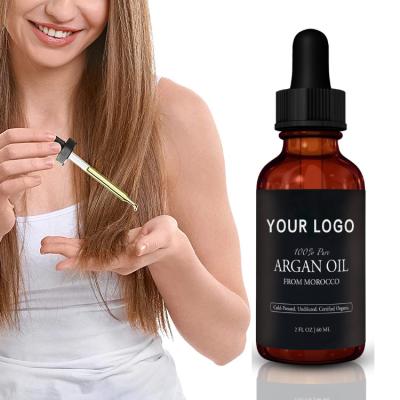 China Private Label Argan Oil Hair Care Serum Natural Morocco Organic Argan Oil Color-Protection for Hair Low MOQ for sale