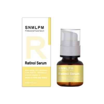 China Custom Skin Care 2% Retinol 2.5% Facial Serum Private Label Anti Aging Wrinkle 30ml For Face for sale