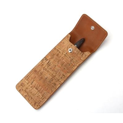 China Environmental Protection Trend Material Products Customize Logo Eco-Friendly Recycled Pen Bag For Kids Pen Holder For School Zipper Wooden Cork Bag Pencil for sale