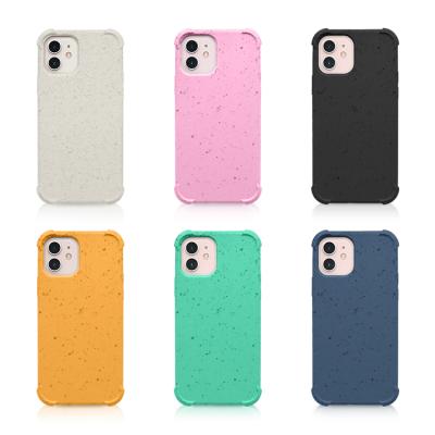 China 2021 Popular Anti-fall Shockproof Anti-fingerprint Straw Degradable Design PBAT+PLA+wheat Phone Case for sale