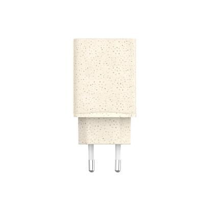 China 2021 Factory Custom Original Wholesale ABS+PC+wheat Beige Fast Charger Degradable Quick Charge Adapter Straw Single Left Fast for sale